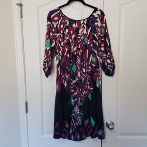 Elie Tahari 3/4 Sleeve Silk Dress L NWT